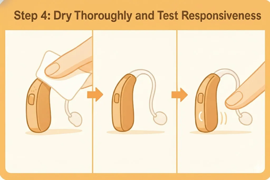 Dry Thoroughly and Test Responsiveness
